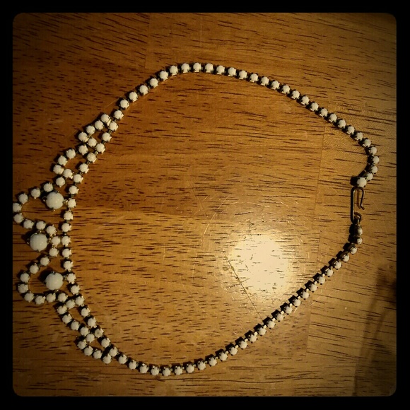 Vintage antique white stone necklace